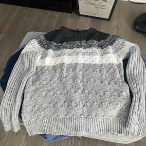 Express Charcoal and Black Knit Sweater